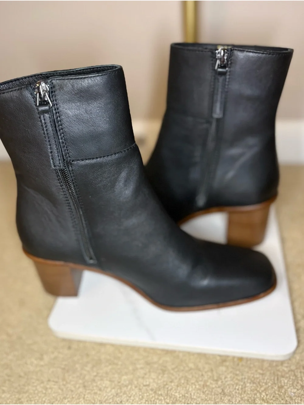 Patina by Portland Leather Goods Vero Square Toe Zip Ankle Boots